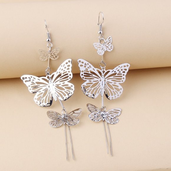 Earrings Women Butterfly Stud Bohemian Hoop Drop Cute Trendy Jewelry - Picture 7 of 9